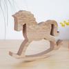 Wooden Rocking Horse Decor Ornament Creative, Rustic Craft, Figurine Desktop for