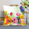 Neuankunft Gerbera Blumenkissenbezug Schlafzimmer Home Office Dekorative Kissenhülle Quadratisch Reißverschluss Kissenbezüge Satin Weich Kein Ausbleichen