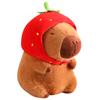 Capybara Doll Strawberry Kapibara Plush Toy Kapibara Snap Ring Capybara Doll Keychain