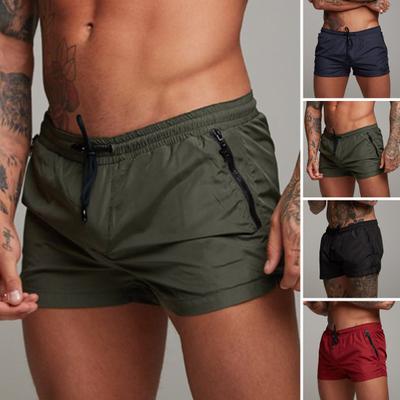Pantaloncini Sportivi Estivi da Uomo con Tasca con Cerniera Vita Elastica Coulisse Pantaloncini ad Asciugatura Rapida Tinta Unita Allenamento All'Aperto Pantaloncini da Corsa