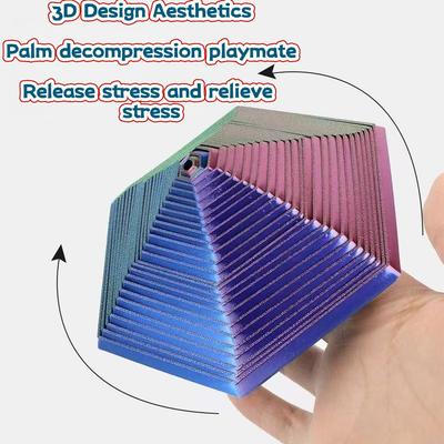 3D-prinditud kuusnurkne virnastav pusle muusikakarp Illusoorne pöörlev mänguasi stressi maandamiseks ja kaunistamiseks Täiskasvanu maagiline illusioon kingitus