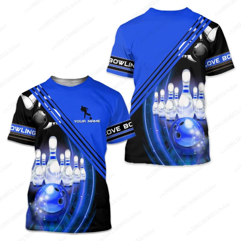 

Personalized 3D All Over Printed Bowling T-Shirt Hot Selling Fathion 2024 New Arrival Popular Bowling Player Tee Shirt