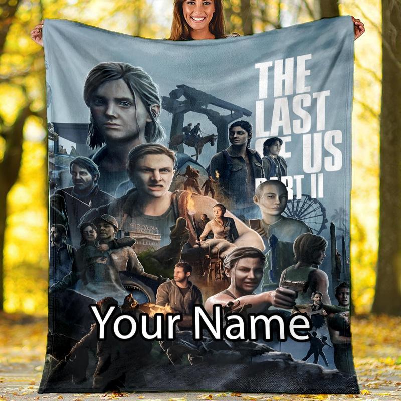 Custom Name The Last of Us Theme Printed Blanket - Perfect for Couch, Bed, Travel & Outdoor Use | Machine Washable, Cozy & Durable.
