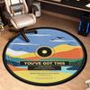 Retro Swirl Optical Illusion Vinyl Record Round Rug Soft Non-Slip Doormat Living Room Bedroom Home Decor Mat