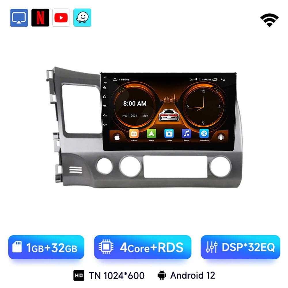 

JIUYIN 10.1 Android 12 Carplay Автомагнитола Радио для Honda Civic 8 2005 - 2012 Мультимедийный плеер Навигация GPS 2 Din 4G Аудио CHINA