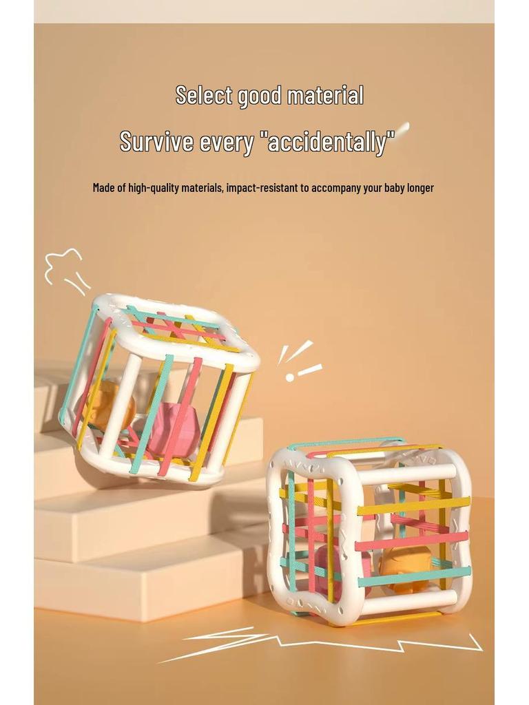 Rubik's Cube Rainbow Building Blocks Puzzle for Baby's Fine Motor Skills, Ages 1-2