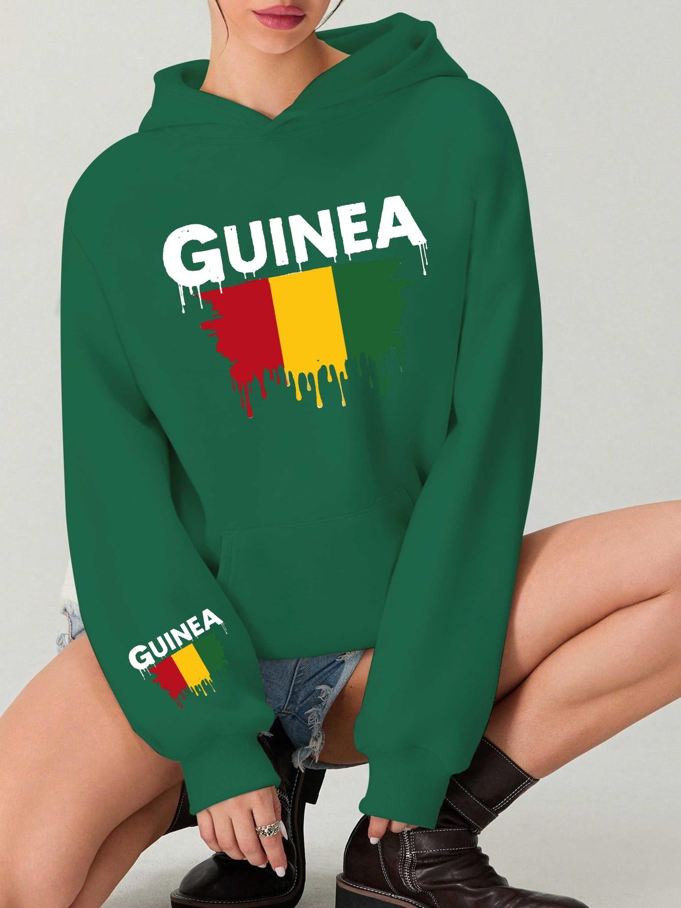 

GUINEA flag with artistic flair women s hoodies S