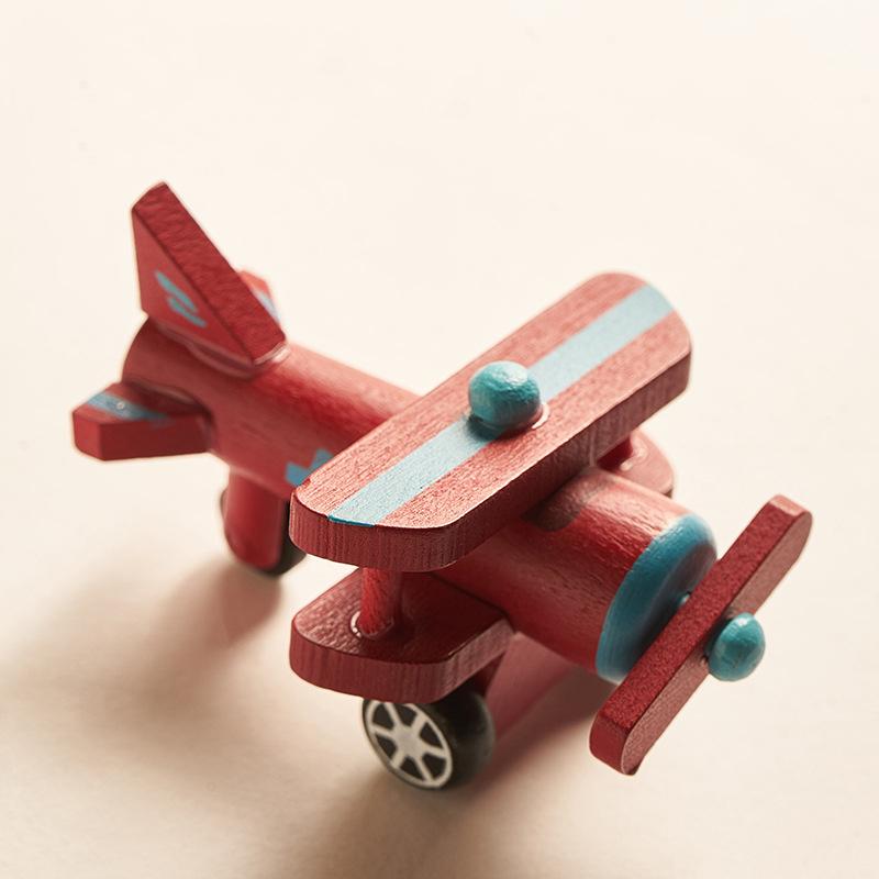 Kids Mini Wooden Cars Truck Aircraft Model Toy Montessori Wooden Education Colorful Vehicle Toys Simulation Cars Decoration Gift