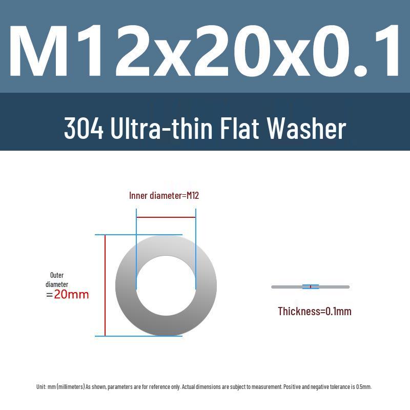 Yigu 304 Stainless Steel Flat Washer Shim Ring (Sizes M3, M4, M5, M8)