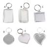 10Pcs Clear Acrylic Photo Frame Keychain Photo Insert Keyrings Blank Various Shapes DIY Keychain Picture Frame Keyring