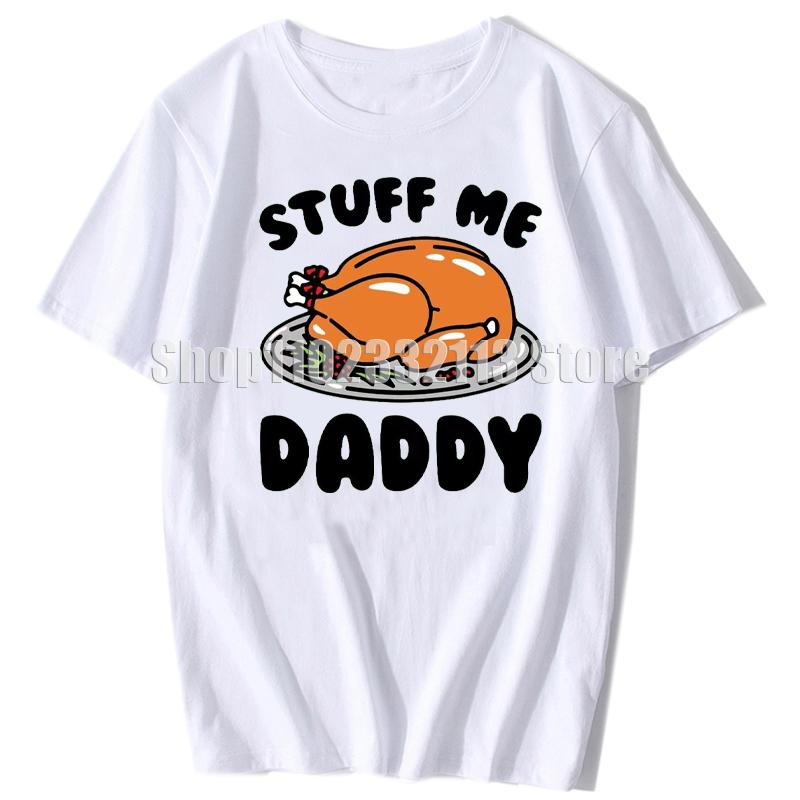 Double Stuff Me Daddy T-Shirt Newfangled Sandwich Biscuit Cartoon Tops T-Shirt Lustiges Dirty Pun Stuff Me Daddy Geschenk für Frauen T-Shirt