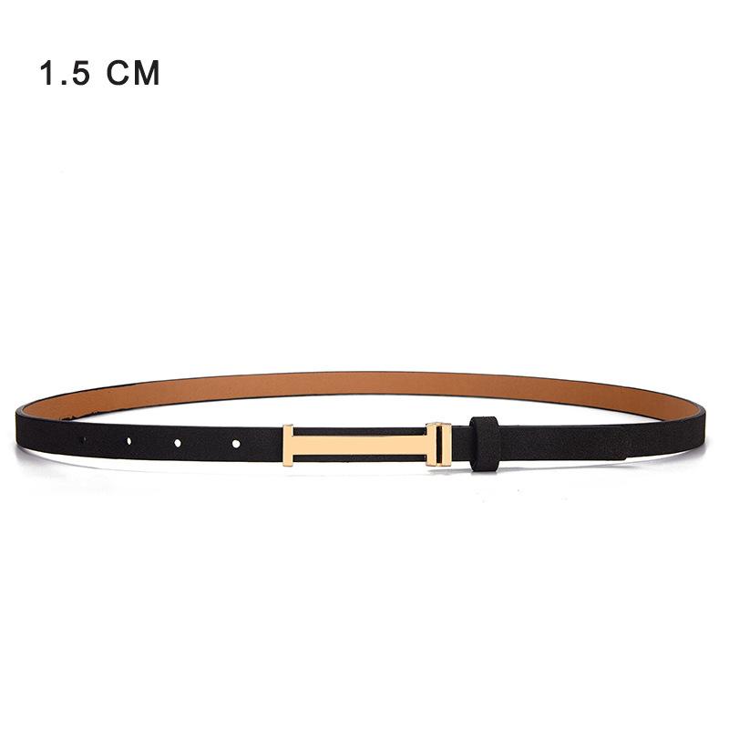 

Женский ремень Простой джинсовый ремень Ветер Повседневный Золотая пряжка Студенческий тонкий ремень 110cm чёрный