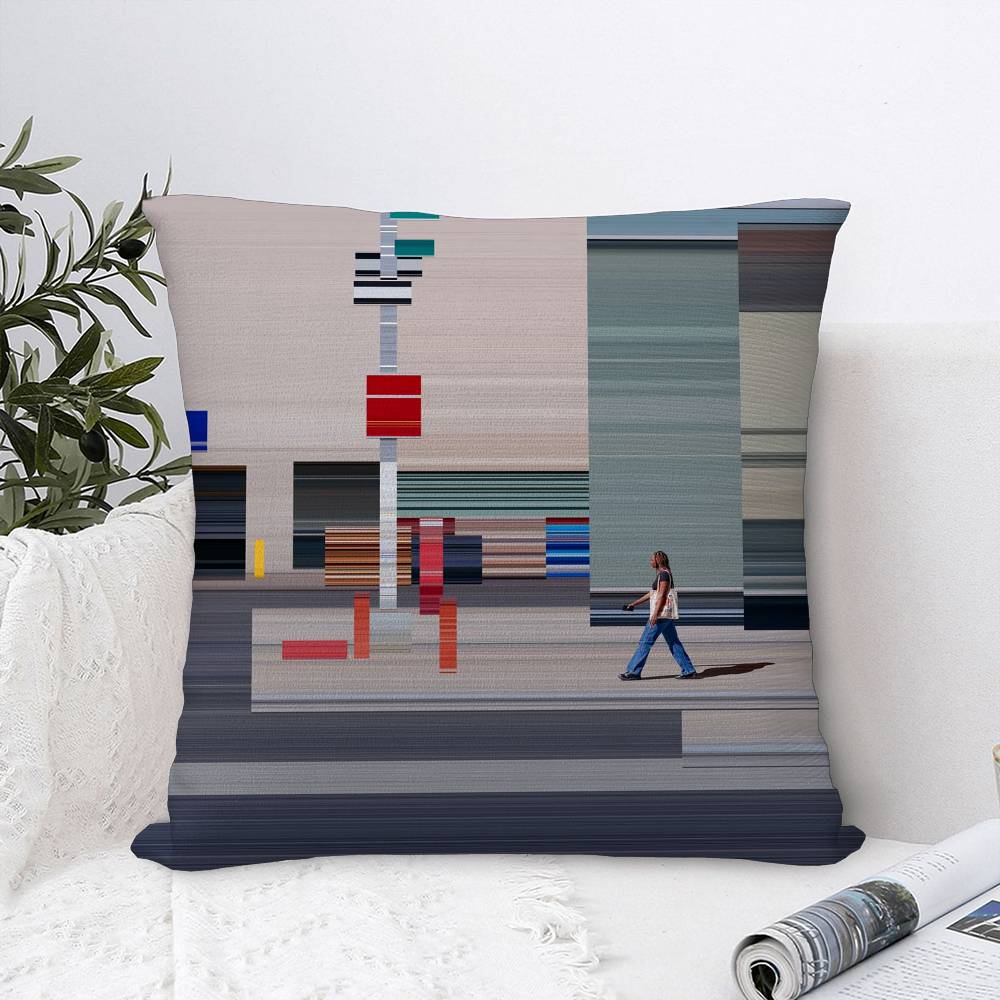 Home Decor Abstract Urban Street Digital Print Pillowcase Pattern Cushion Cover Suitable for Sofa Bedroom Car Pillow Cover