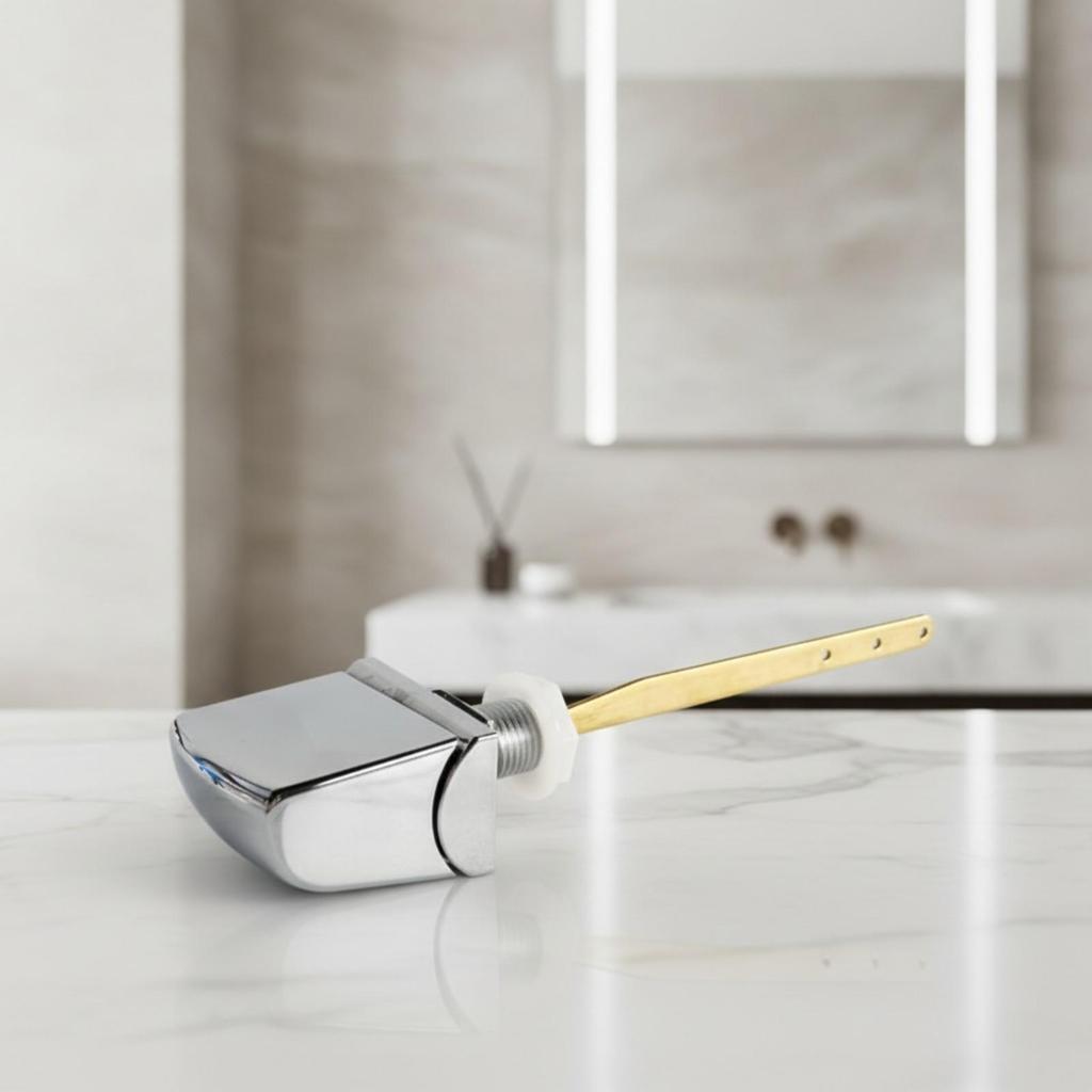 Toilet Flush Handle | Polished Chrome Finish, Tank Lever with Metal Rod,