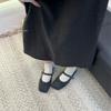 Flat-bottomed Korean Version of Mary Jane Single Shoes Women's Shoes 2025 New Autumn and Winter Black Gentle and Versatile Mao Mao Shoes