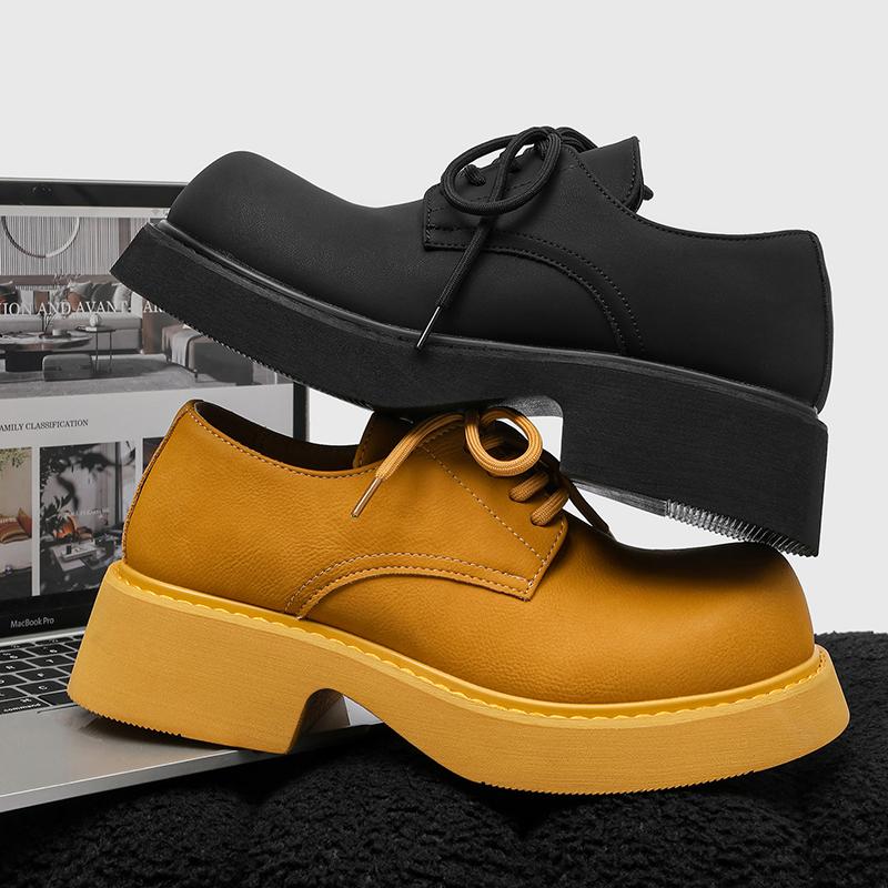 Trendige Herrenschuhe mit dicker Sohle zum Schnüren Luxus-Designer Minimalistischer Stil Party Alltag Arbeit Büro 38-46 Schuhe Heißer Verkauf