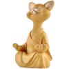 Whimsical Grey Buddha Cat Figurine Meditation Yoga Collectible Happy Cat Collection Cat Lover Gifts for Women Meditation Yoga Statuettes Decor