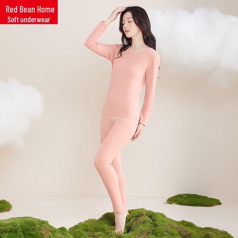 Hongdou Home Women's Antibacterial Double-Sided Fleece Thermal Underwear Set