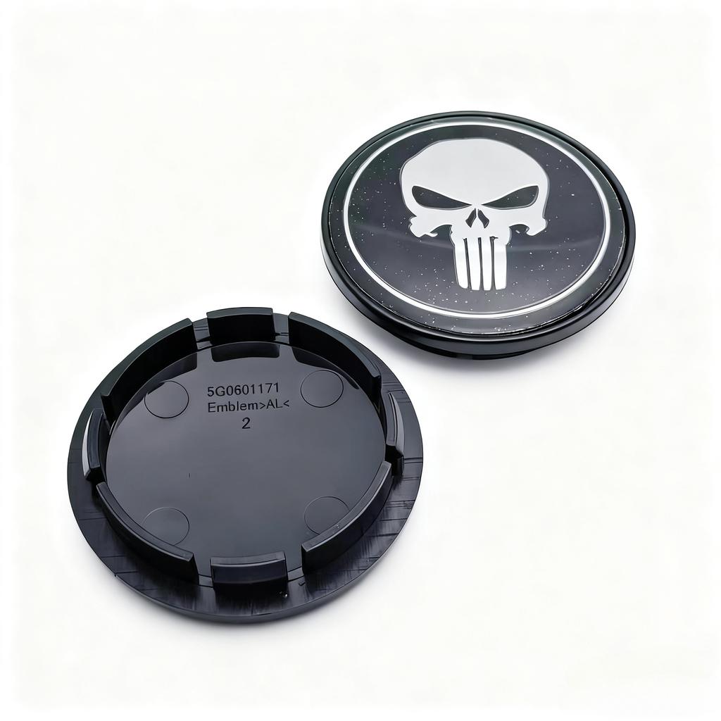4pcs Skull Logo Badge Car Wheel Center Caps OD 65MM 56MM Wheels Hub Cap Skulls Emblem Rim Hubcaps Cover Replace Car Accessories
