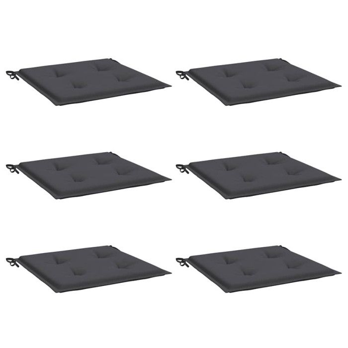 VidaXL Garden Chair Cushions 6 Pcs Anthracite 40x40x3 Cm 314003