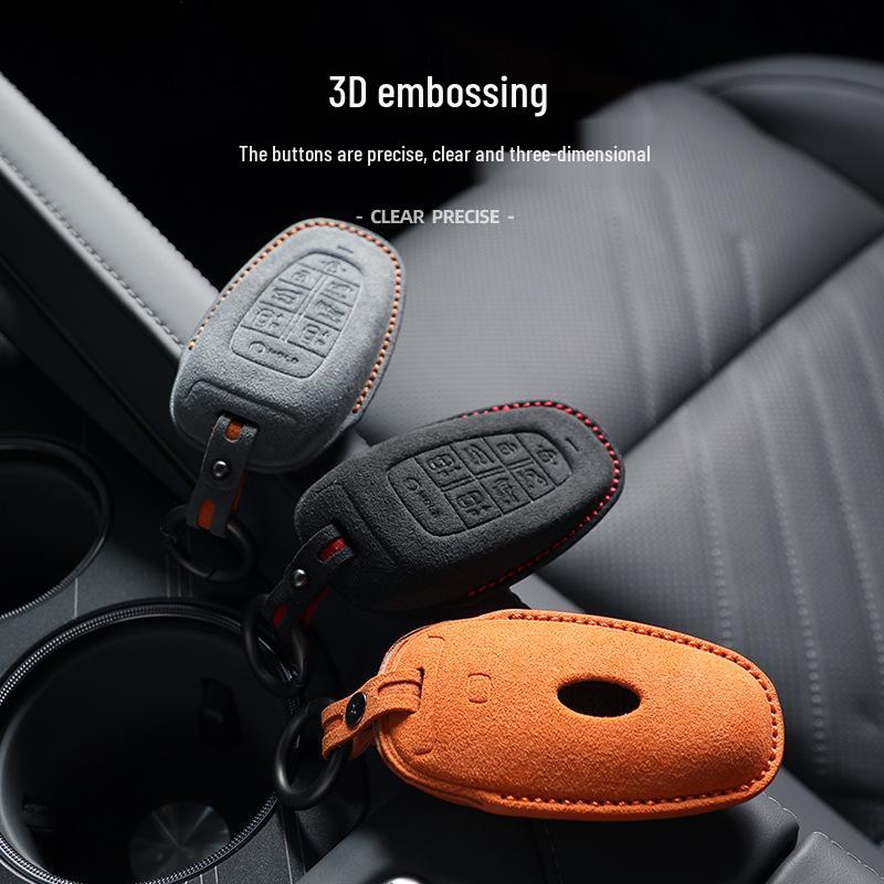 Hyundai Sonata Ix35 Mistra Elantra Alcantara Suede 3D Key Cover Accessories