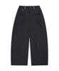 RuNaKi'Hu' Wxp042 Saki Frill Seersucker Wide Pants (Black)