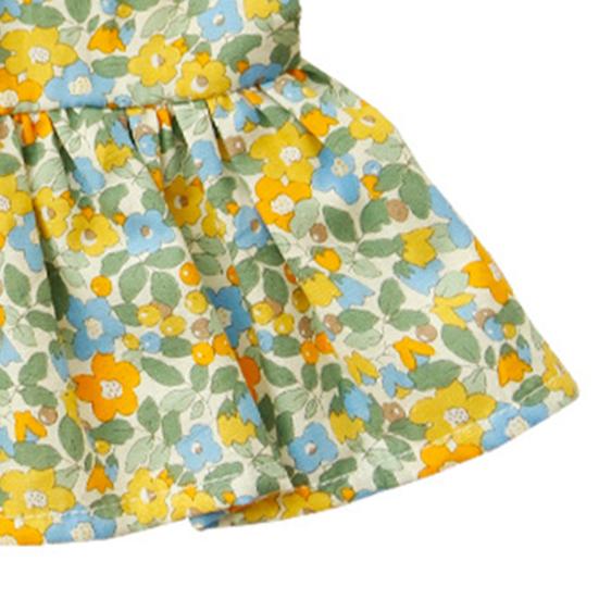 Pet Dress Flower Pattern Breathable Friendly To Skin Lint Free Washable Show Unique Charm Cotton Cozy Flower Print Pet Suspender Dress Pet Supplies