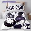 Literie Motif Black Butler, Ensemble Couette Housse de Couette Taie d'Oreiller Cadeau d'Anniversaire pour la Maison (1 housse de couette + 2 taies d'oreiller, sans garniture.)