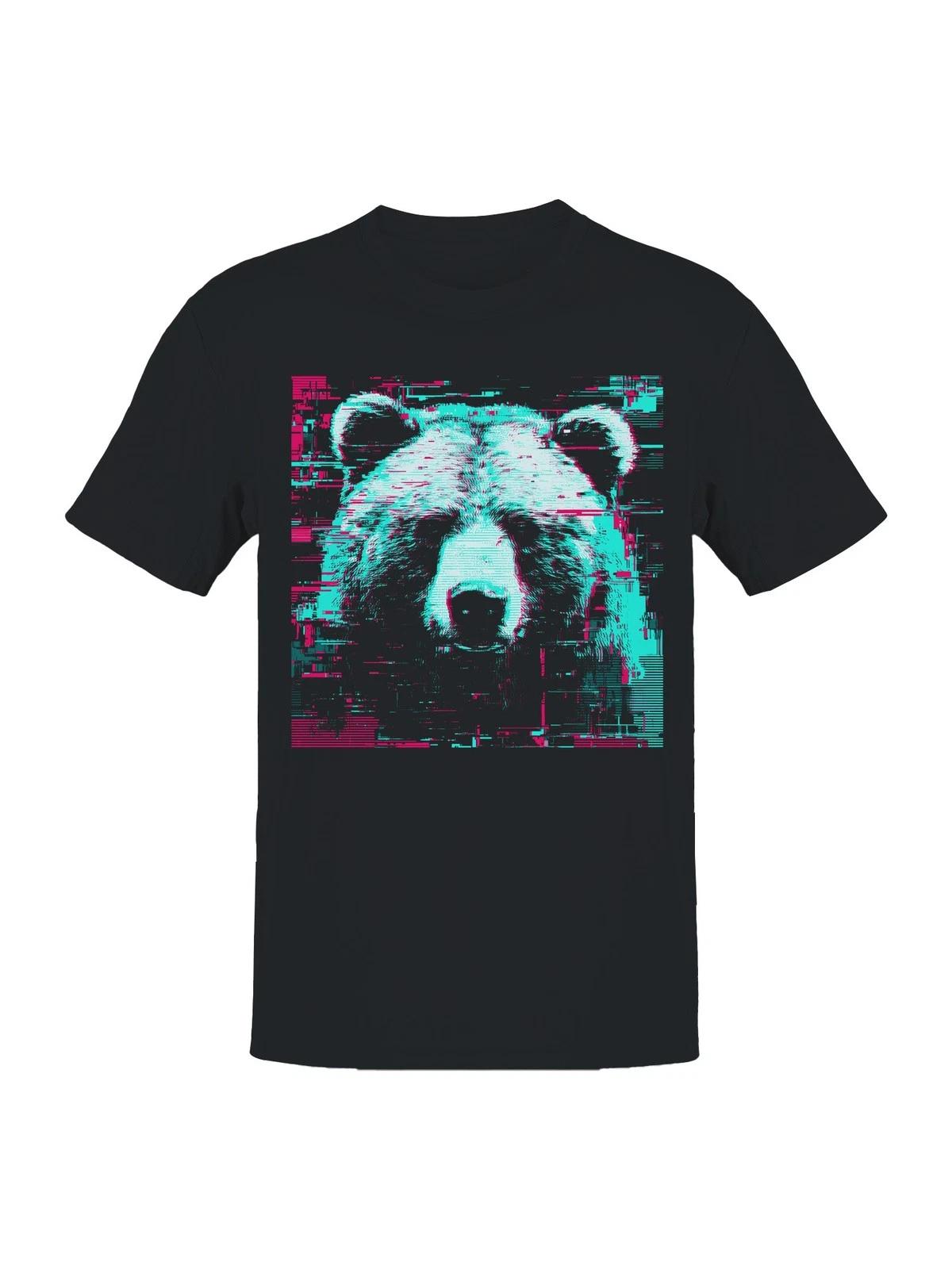 Glitch Art Bear Design Men s T-shirt XXXL