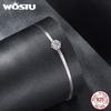 WOSTU Moissanite Wedding Jewelry 4 Set For Women 925 Sterling Silver Romantic Flower Enegagement Necklace Bracelet Earring Ring