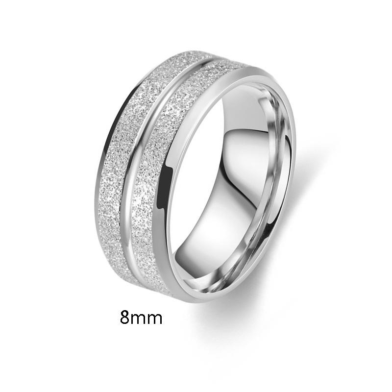 

Titanium Steel Frosted Couple Ring Set - Classic Valentine s Day Gift Jewelry Size 12