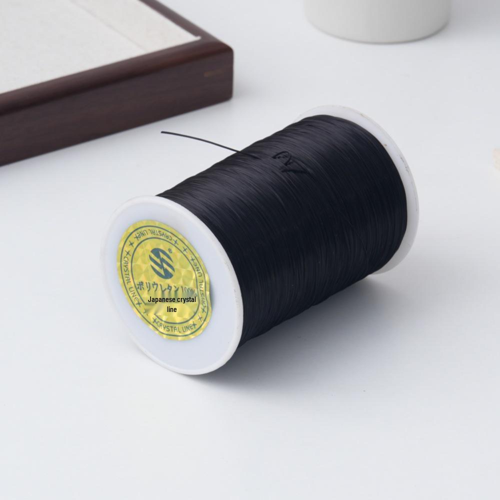 1000m Lycra Elastic Cord for DIY Beading and Hair Extensions 0.8mm 1000m чёрный