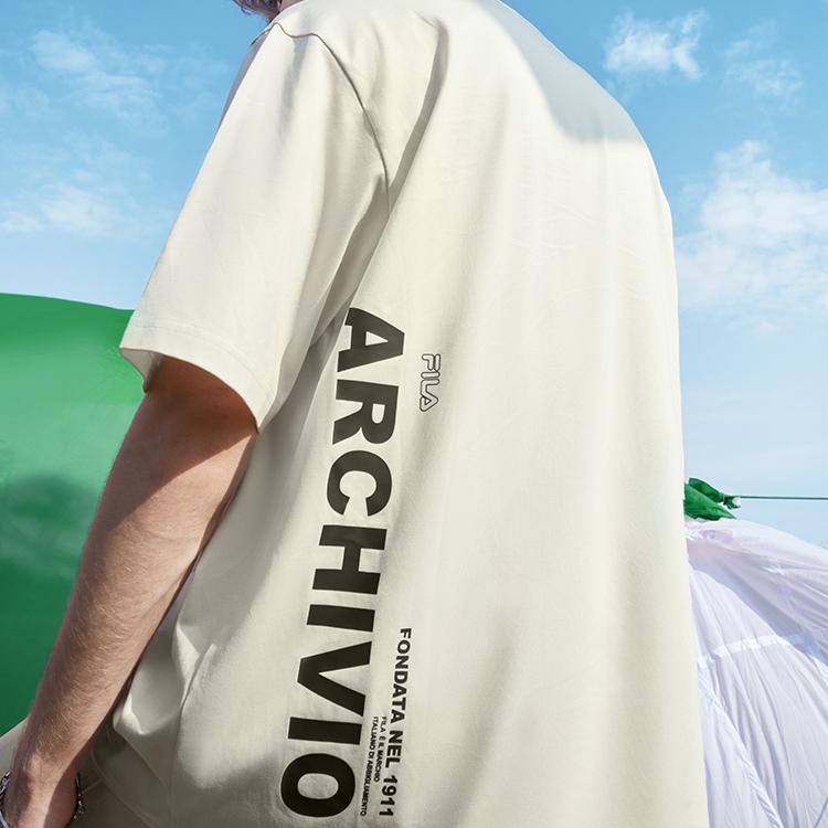 New FILA T-Shirt Men's Chrysanthemum White F11M219105FIV