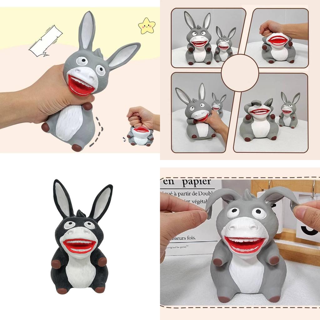 Neues Stressabbau Großmaul Esel Squishy Spielzeug Kreatives Geschenk Tpr Material Grau