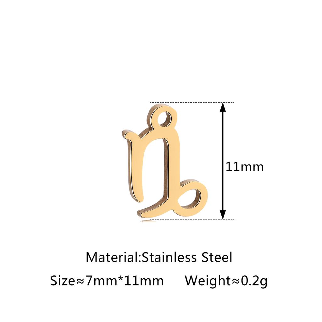 5Pcs/Lot Stainless Steel 12 Zodiac Sign Charms Mini Constellation Pendants DIY Handmade Craft Necklace Bracelet Jewelry Making