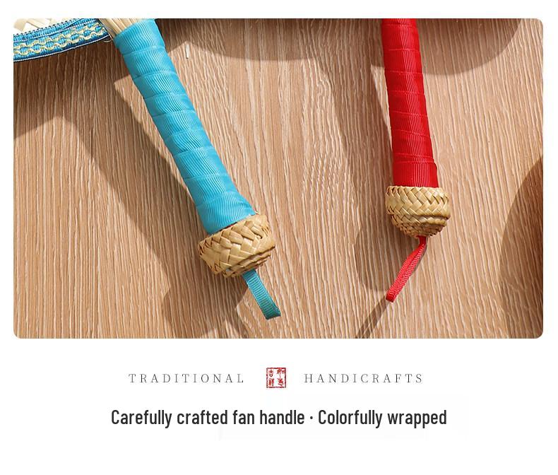Large Durable Handmade Wheat Straw Palm Fan for Summer