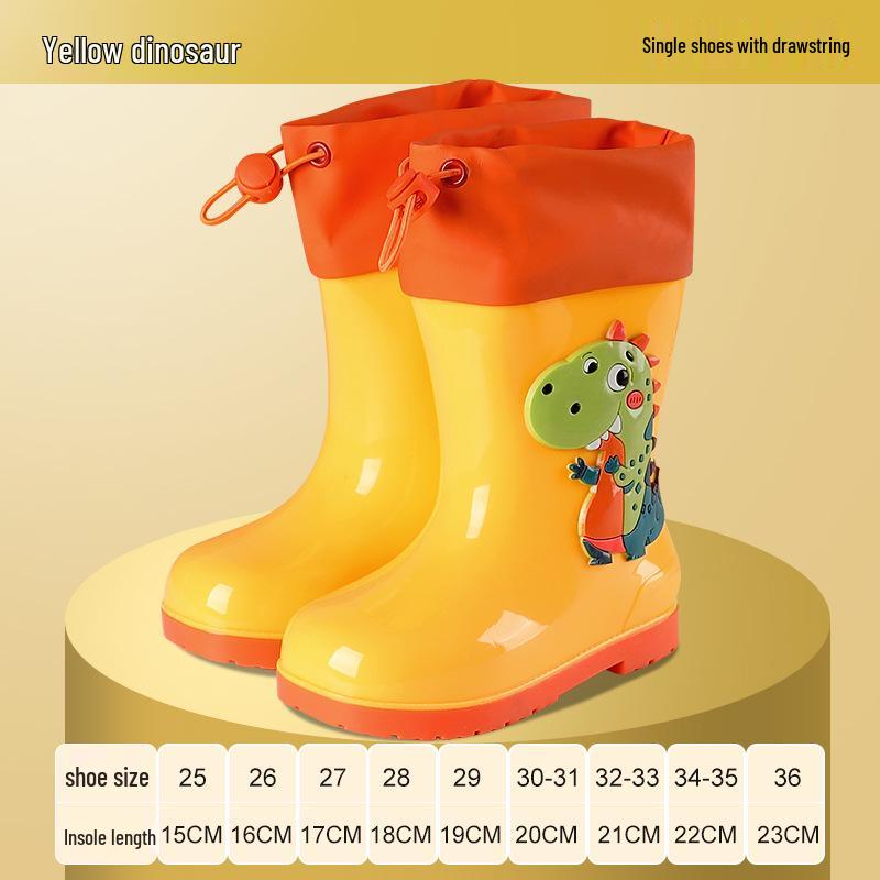 Kinder Cartoon Regenstiefel, Rutschfest mit elastischer Öffnung und weicher Samtsohle für ältere Kinder