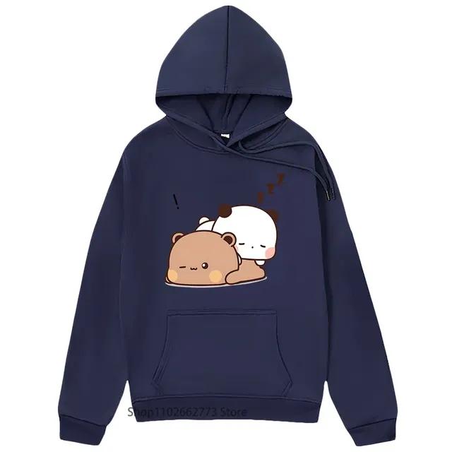 Kawaii Graphic Bubu Dudu Love Sleep Hoodies Bubu Dudu Sweatshirt Cartoon Panda Bear Women Casual Clothing Fleece Spring Tops
