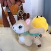 Chinese Style Flying Cat Pendant Soft Plush Doll Key Ring Nine-Colored Deer Keychain  Women