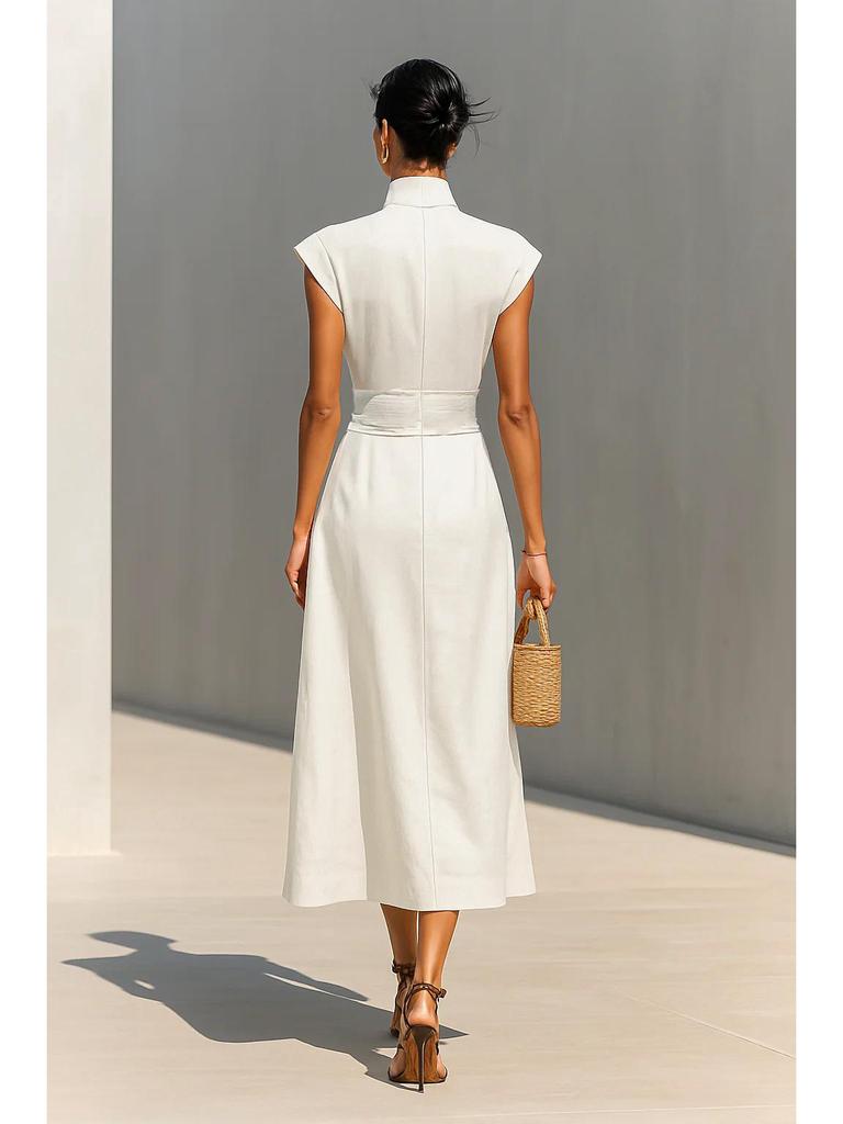 2026 European & American Style Women's Spring/Summer High-Waisted Skirt & Loose High-Neck Top Dress