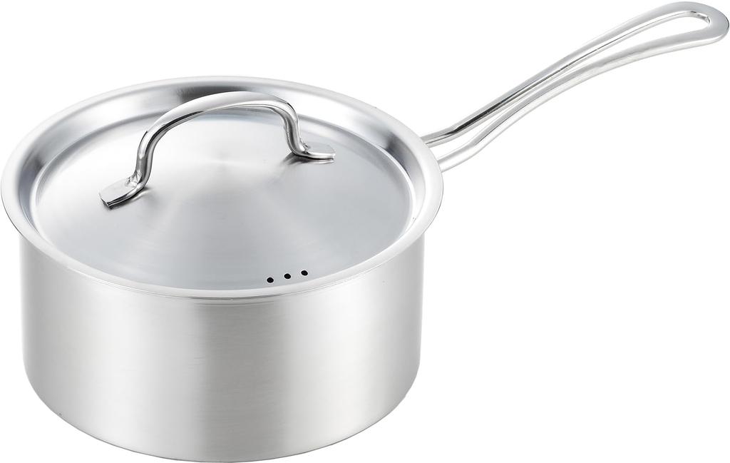 Yoshikawa 18cm Saucepan with Flame COOK Made in YJ3695 2.3L Lid, IH/Direct Compatible, CHEF, Tsubame-Sanjo, Japan,