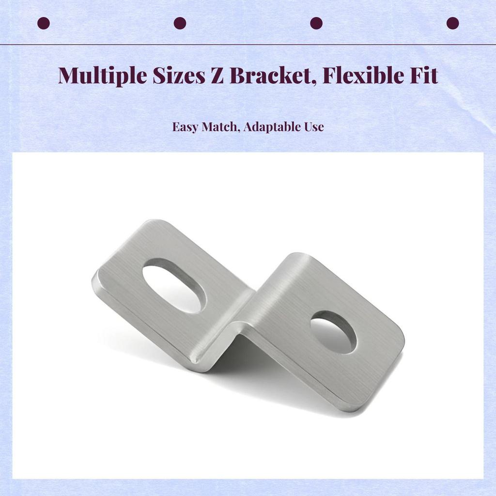 6xStainless Steel Z Shape Corner Bracket, Trapeziform Fixing Connector, Furniture Support 2.5*3*3cm
