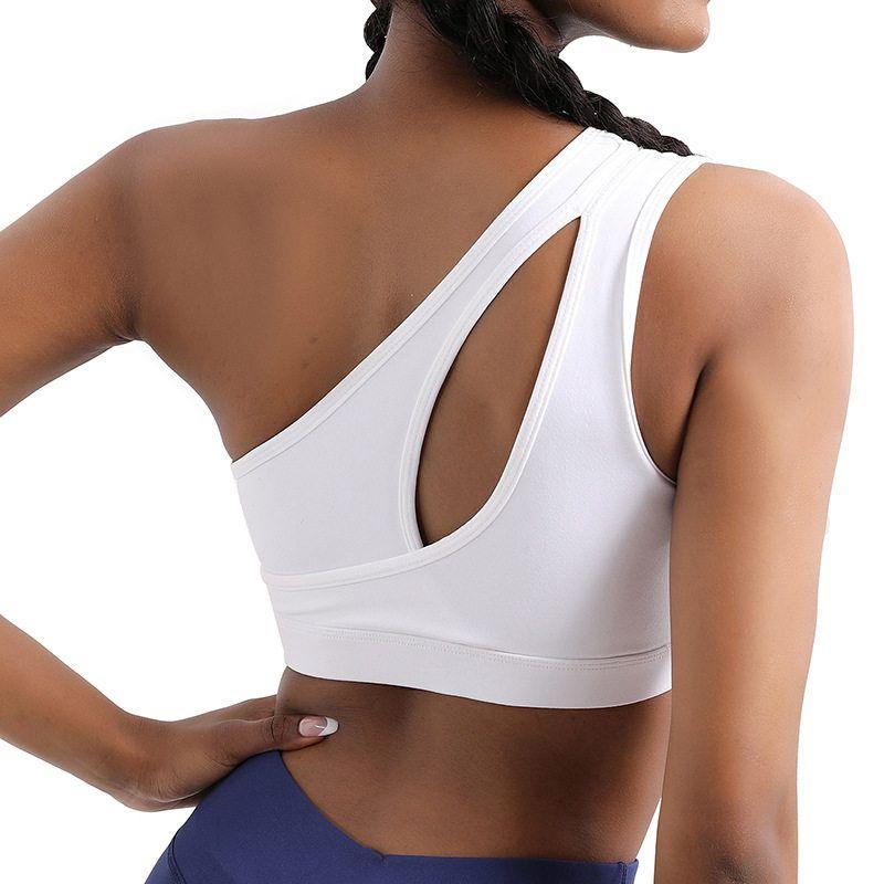 European and American Style Single-Shoulder Sports Bra, Shockproof High-Intensity Sports Vest, Fitness Yoga Bra, Yoga Wear, Women's Underwear