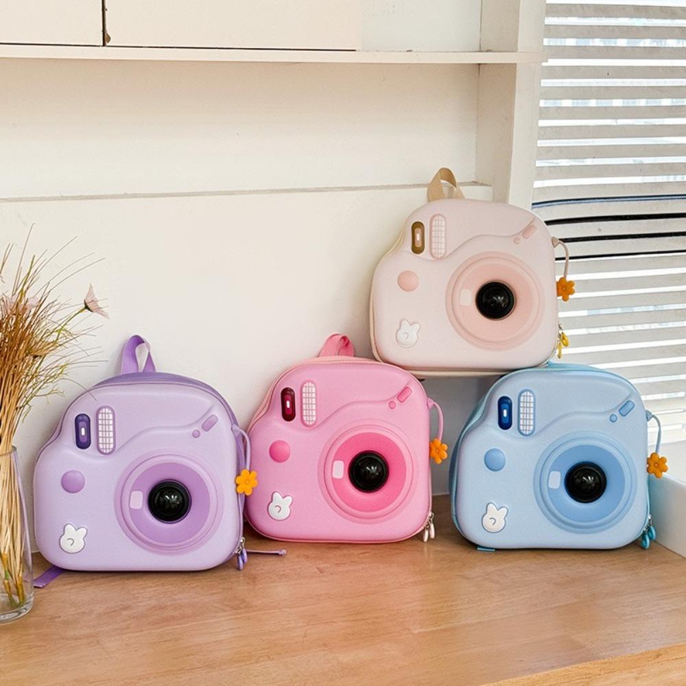 

LED Flash Children s Backpack Camera Shape Kindergarten Backpack New Children s Camera Bag Kids абрикосовий