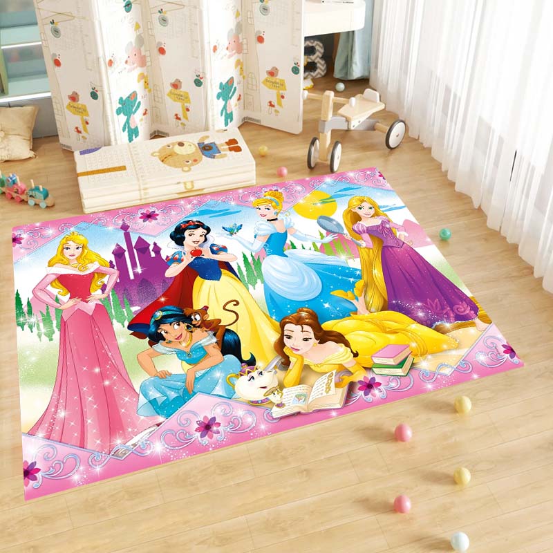 Cute cartoon rug with princess anime pattern, non-slip, machine washable, suitable for living room, bedroom, and home use.-22