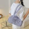 2025 Summer New Korean Trend Large Capacity Pleated Tote Bag Solid Color Daily Simple Nylon Shoulder