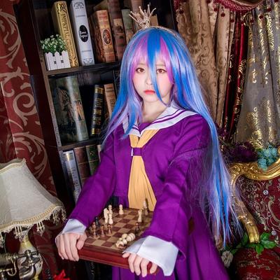 Anime Cosplay Costume No Game No Life Sister White Sailor Uniform Top Skirt Full Sets Suit
