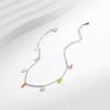 Rainbow Colorful Zircon Bracelet 925 Sterling Silver Fashion Delicate Link Chain Bracelet For Women Girls Fine Jewelry