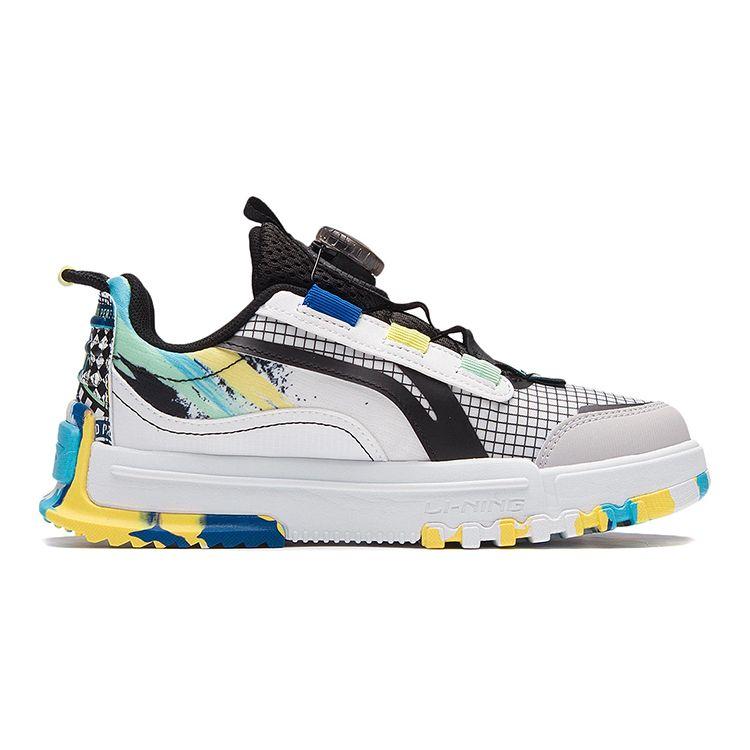 Li Ning Journey 2.0 Low Sports Casual Shoes Kids Sneakers White Black Camouflage YKCS108-3