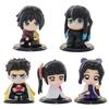 5-15pcs Q Version Demon Slayer Sitting Ghost Doll Tanjiro Nidouzi Inosuke Zenizu  Toy  Figural PVC Model Gift